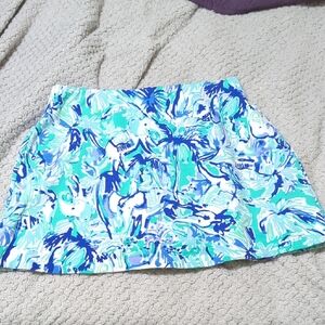 Lilly Pulitzer Blue and Green Mini Skirt